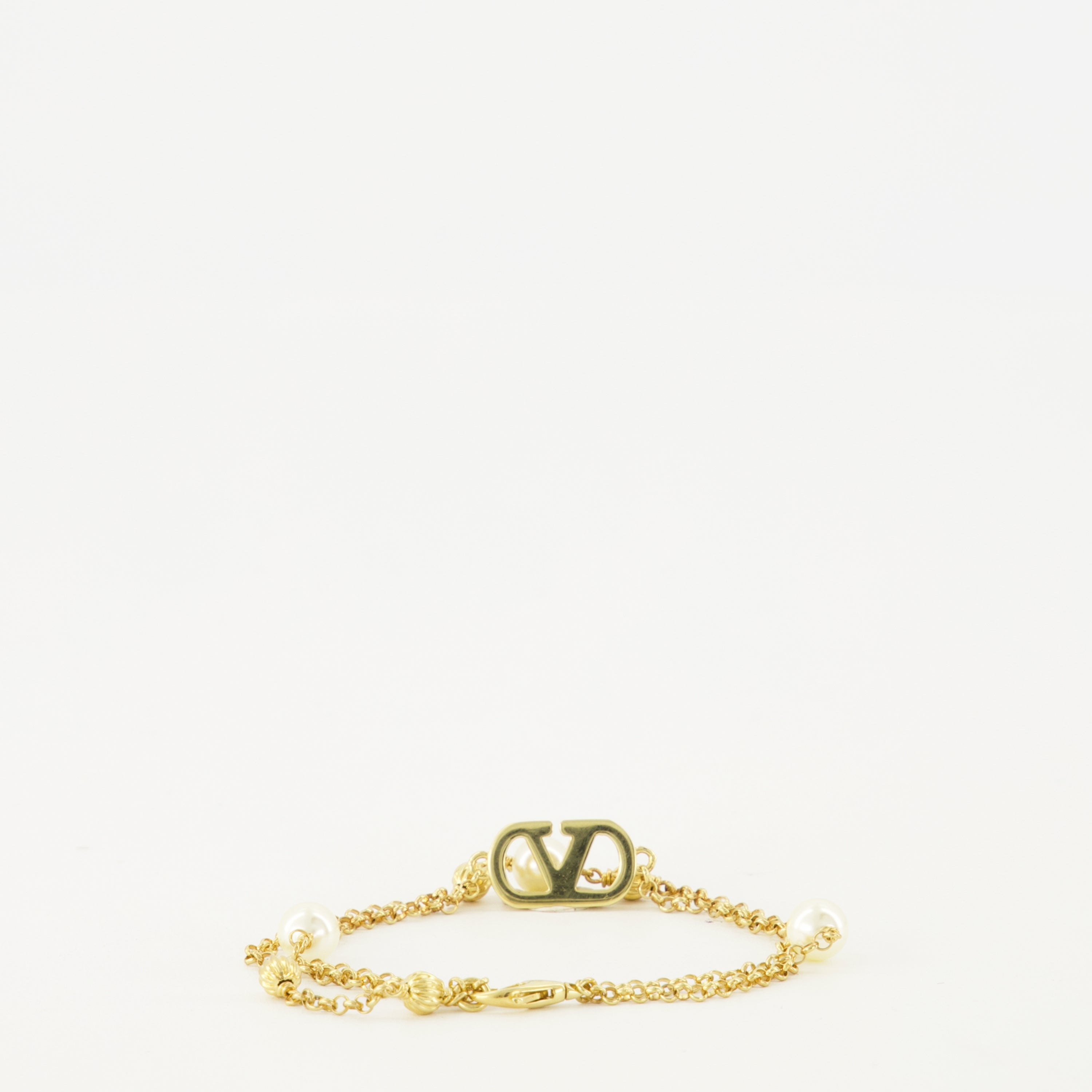 Bijoux Bracelet VLogo avec perles et cristaux Swarovski® doré Valentino Garavani Doré Femme