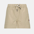 Shorts Pantaloncini Tecnici Arricciati Moncler Grenoble Beige Femme