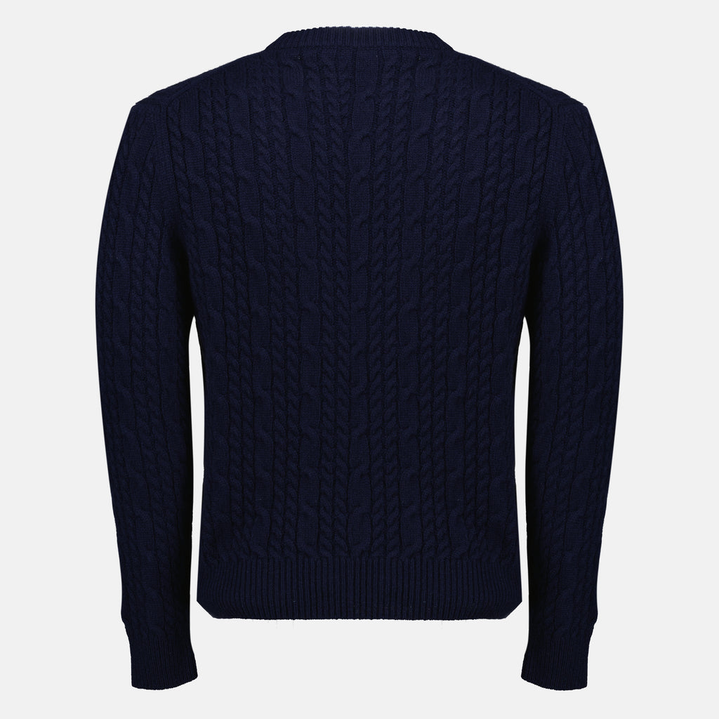 Image de l'article Pull en maille bleu marine de la marque Dior pour Homme - Saison Printemps-Été 2026 - Vue de Dos