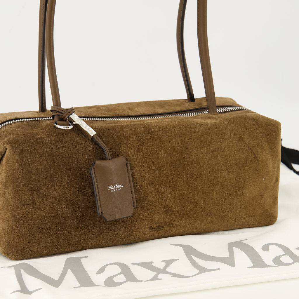 Sacs à main et épaule Bolso Boston horizontal en cuero de gamuza marrón Max Mara Marron Femme