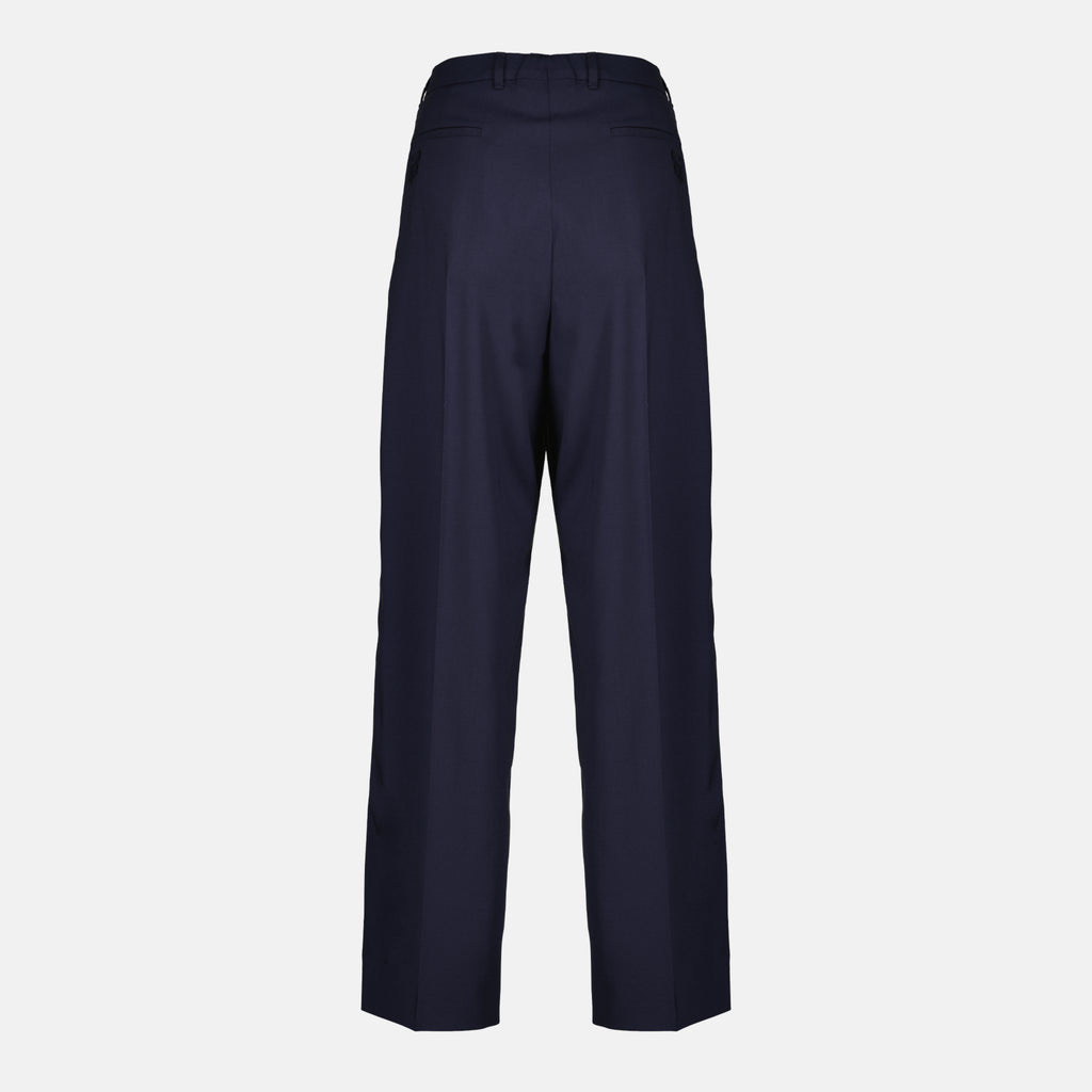 Image de l'article Pantalon en laine bleu marine de la marque Miu Miu pour Femme - Saison Printemps-Été 2026 - Vue de Dos