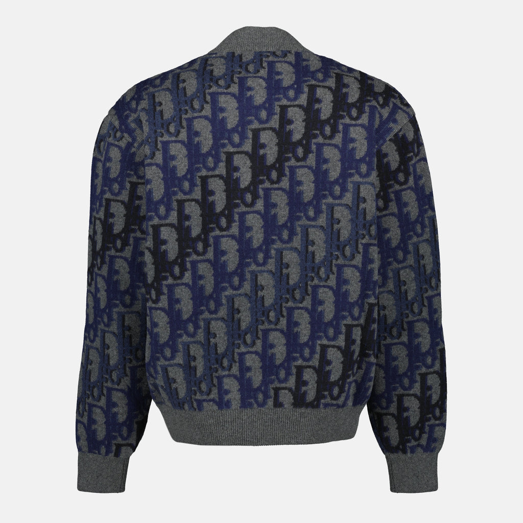 Imagen de la chaqueta gris de lana Dior Oblique de la marca Dior para Hombre - Temporada Primavera-Verano 2026 - Vista Trasera