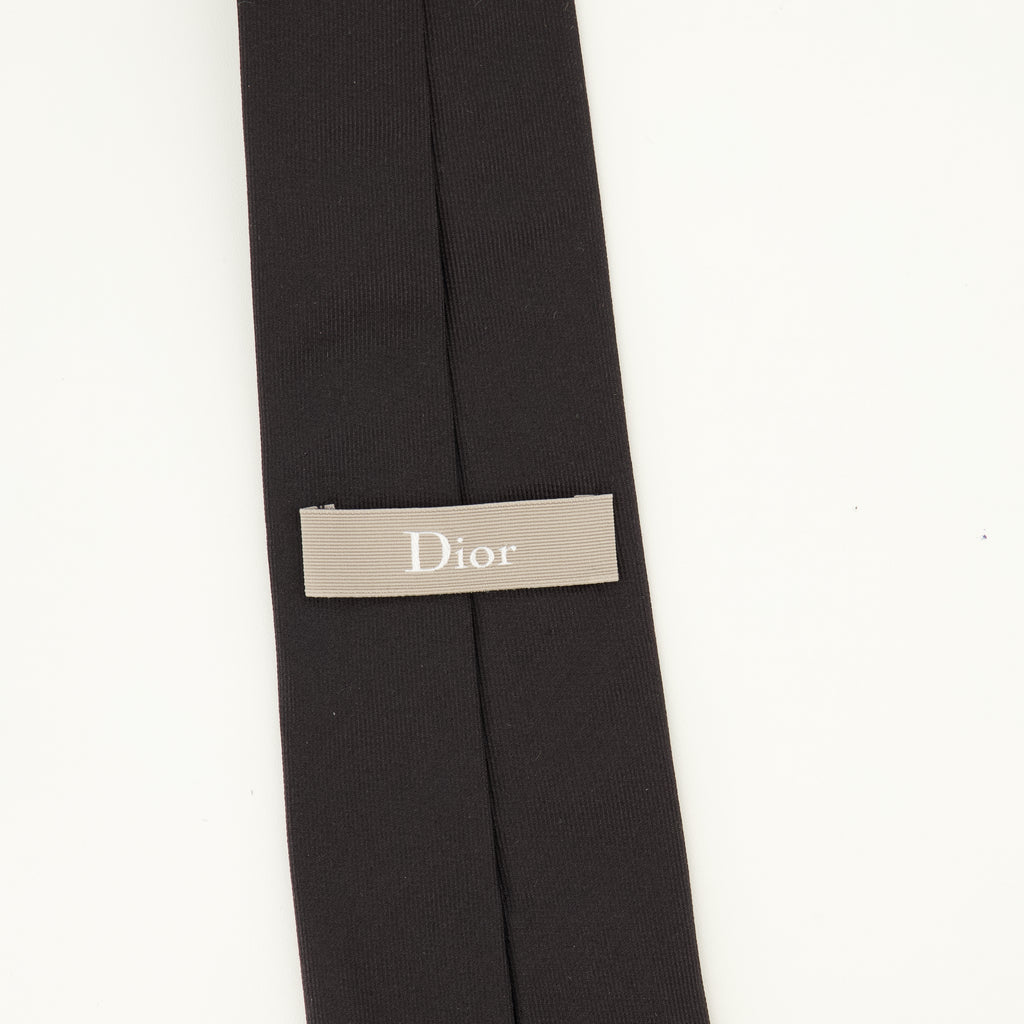 Écharpes, foulards et gants 검은색 실크 CD 아이콘 타이 Dior Noir Homme
