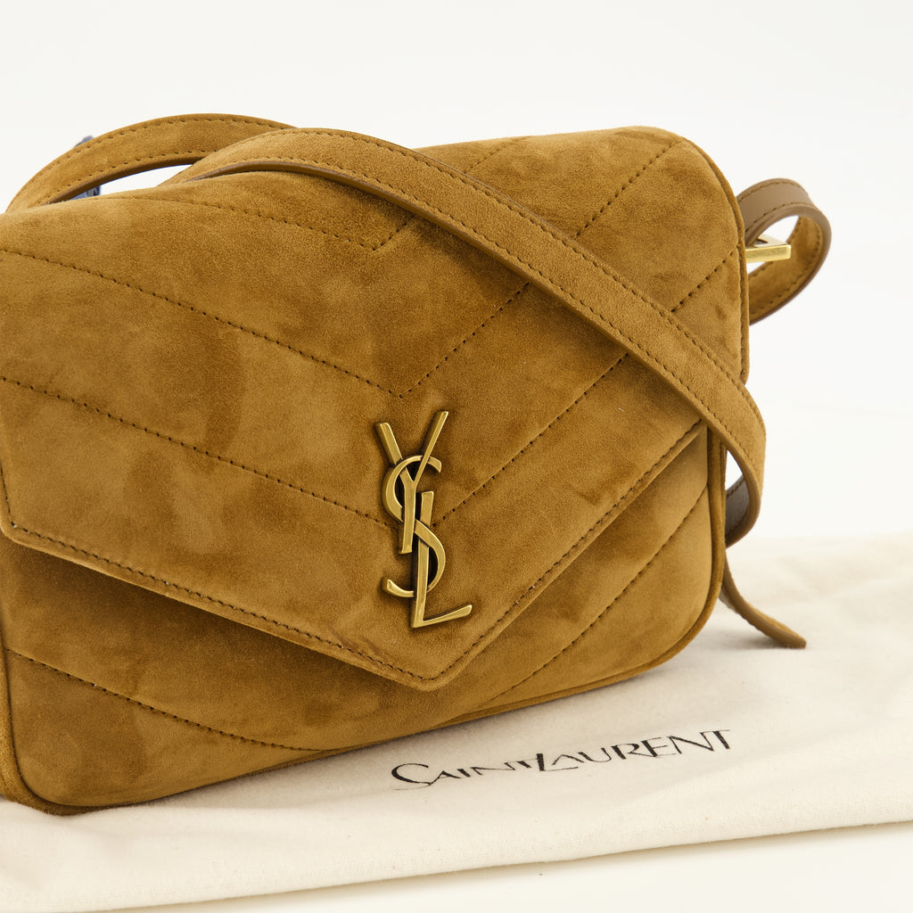Sacs à main et épaule Saco Loulou Toy em Suede Castanho Saint Laurent Marron Femme