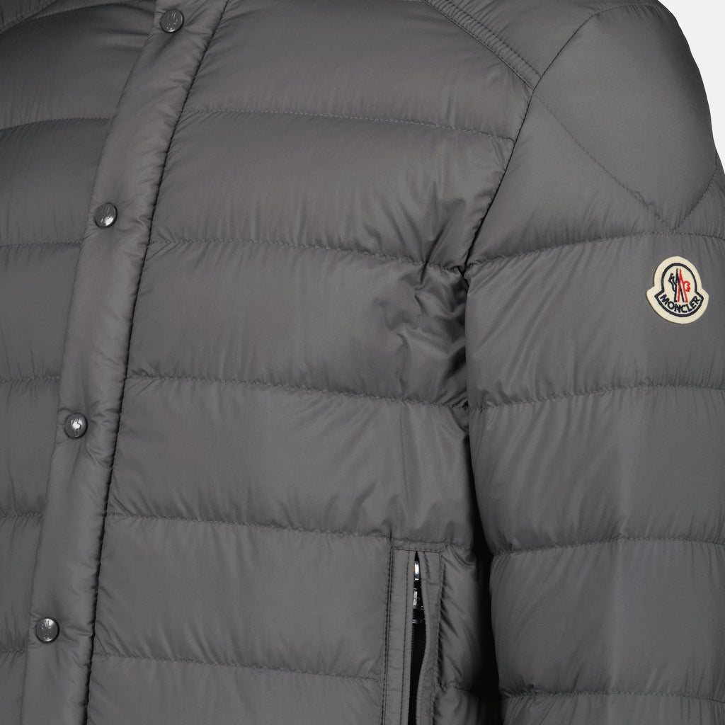 Image of the Selves gray down jacket by Moncler for Men - Spring-Summer 2026 - Detailed View 1