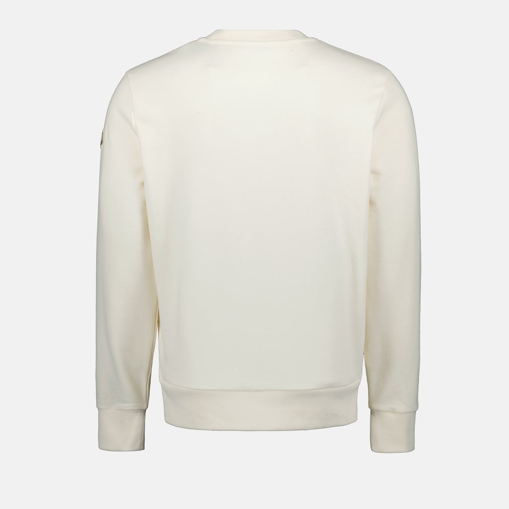 Sweatshirts Sweat à logo brodé Moncler Blanc Homme