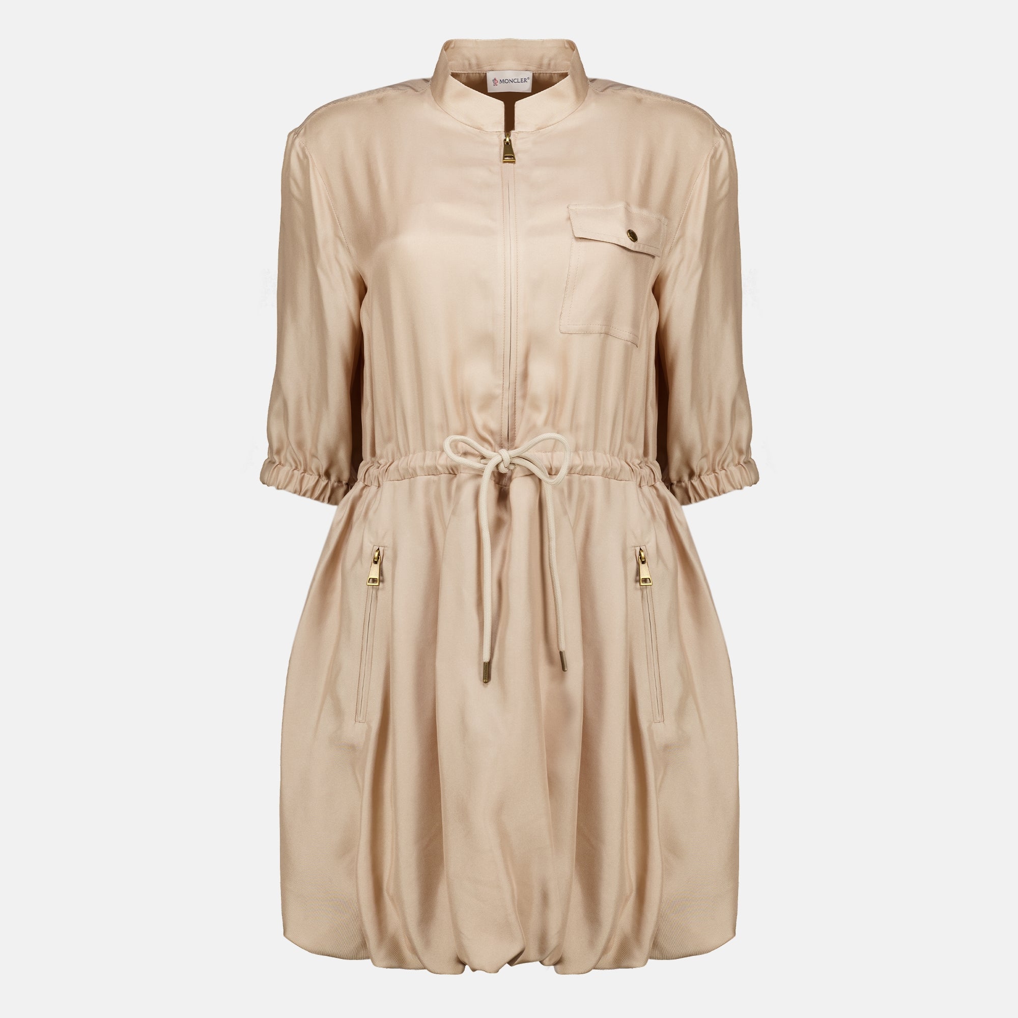Robes Vestido Camisa de Seda Serge Beige Moncler Beige Femme