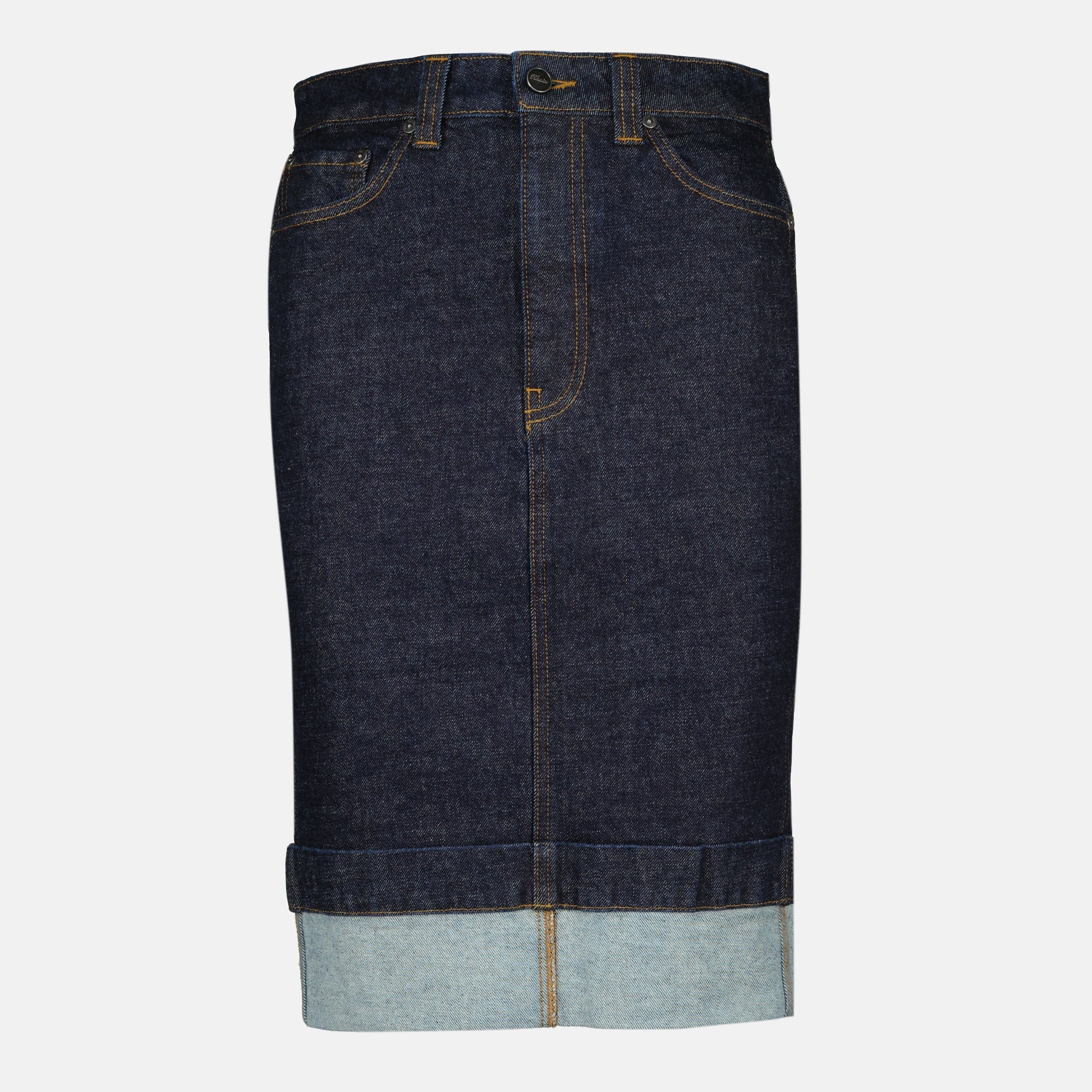 Image de l'article Jupe crayon Kendra en denim de la marque Khaite pour Femme - Saison Printemps-Été 2026 - Vue de Face