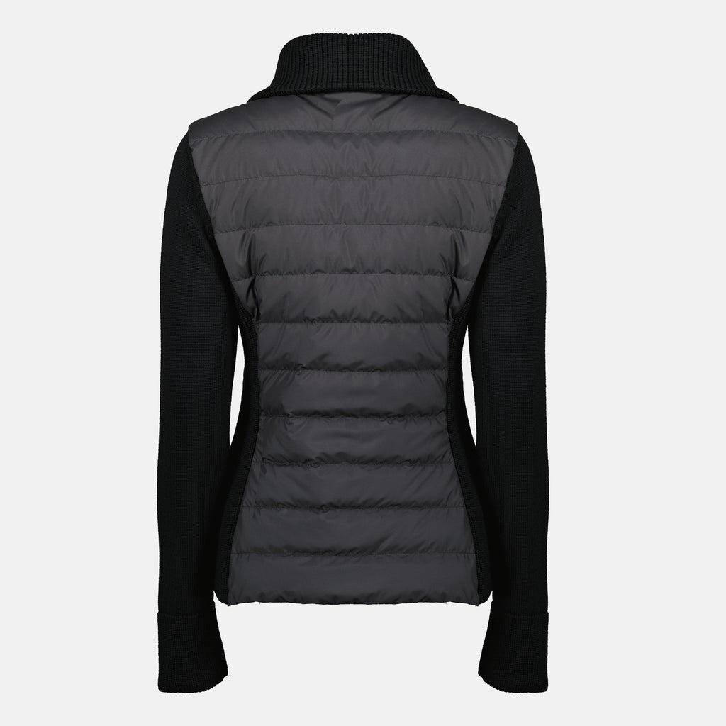 Image de l'article Cardigan bi-matière noir de la marque Moncler pour Femme - Saison Printemps-Été 2026 - Vue de Dos