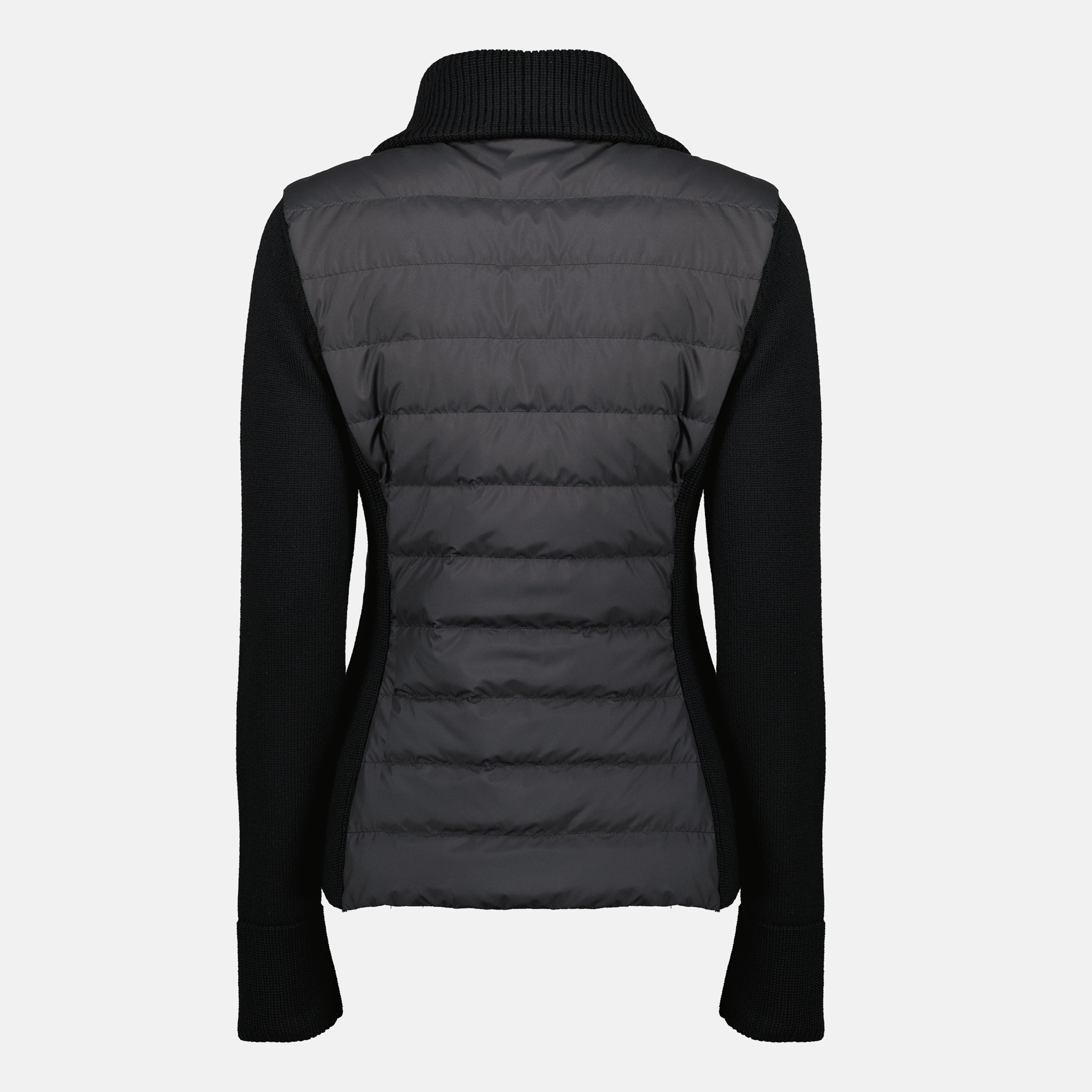 Image de l'article Cardigan bi-matière noir de la marque Moncler pour Femme - Saison Printemps-Été 2026 - Vue de Dos