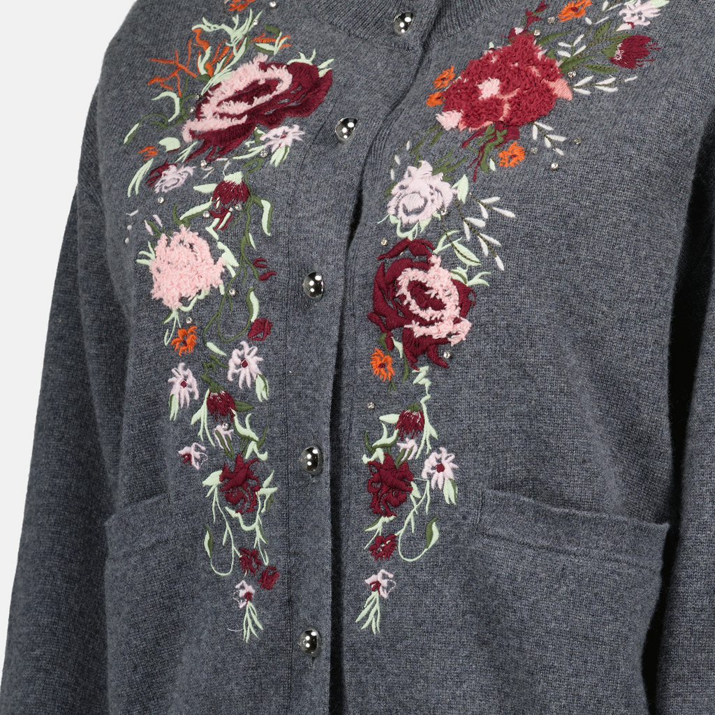 Knitwear Wool and Cashmere Cardigan Rabanne Gray Femme