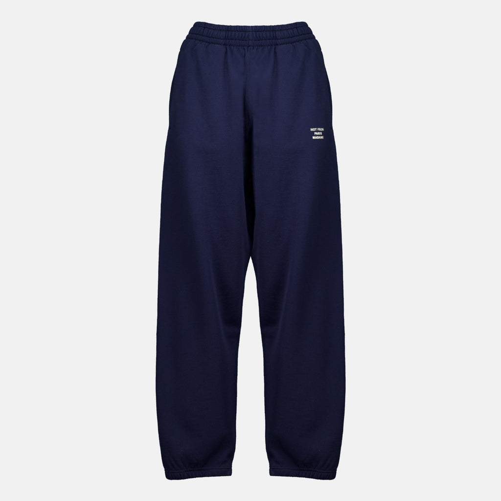 Pantalons 슬로건 네이비 블루 플리스 조깅 바지 Drole De Monsieur Bleu foncé Homme