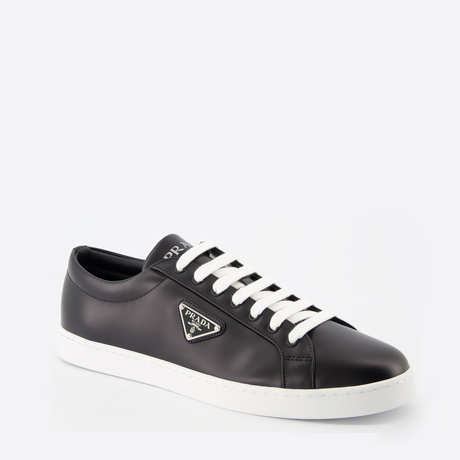 Sneaker Baskets en cuir Prada Schwarz Homme