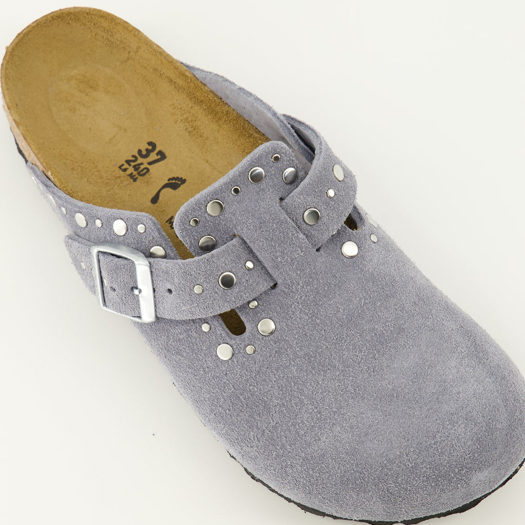 Chaussures ouvertes 회색 보스턴 리벳 뮬 Birkenstock Gris Femme