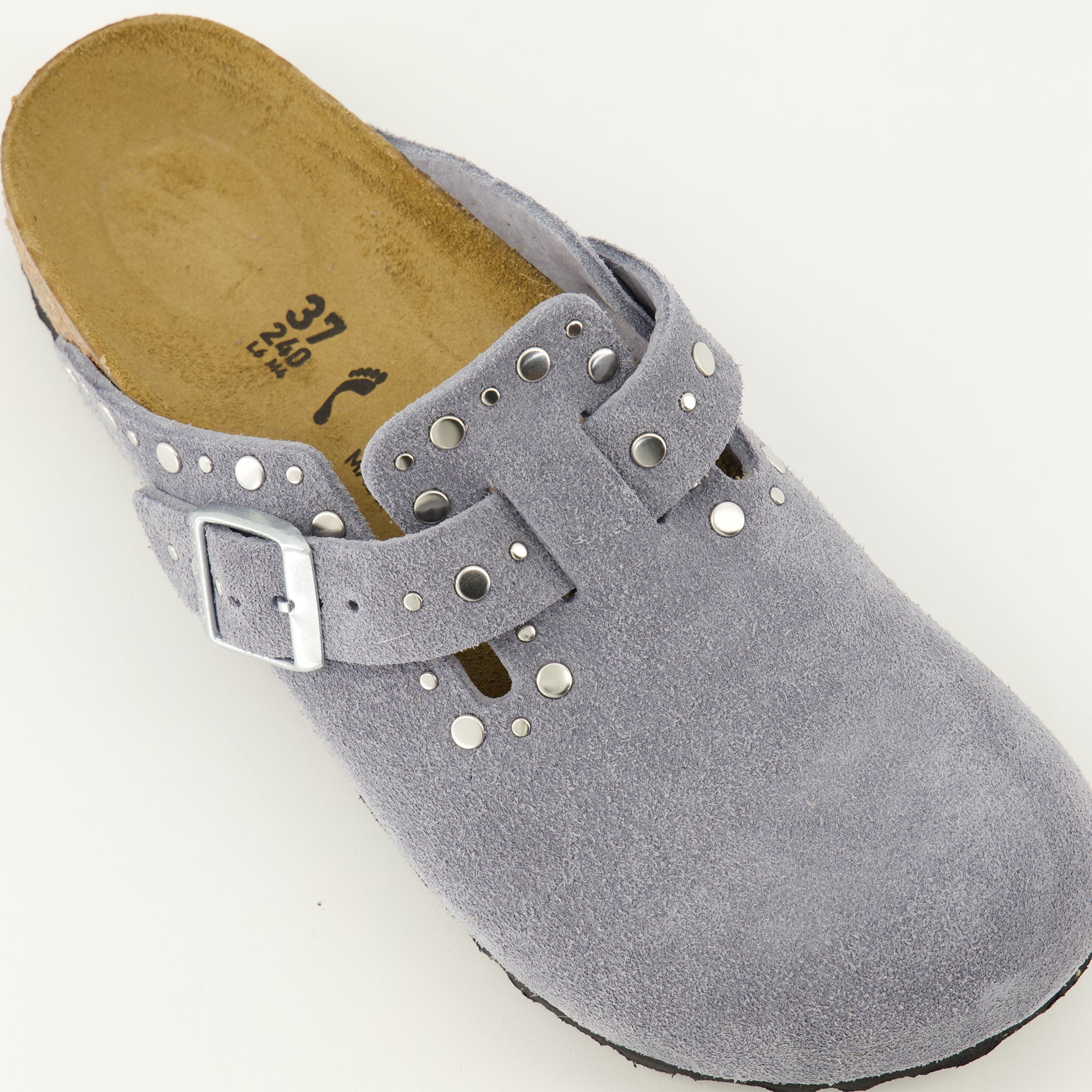 Chaussures ouvertes 회색 보스턴 리벳 뮬 Birkenstock Gris Femme
