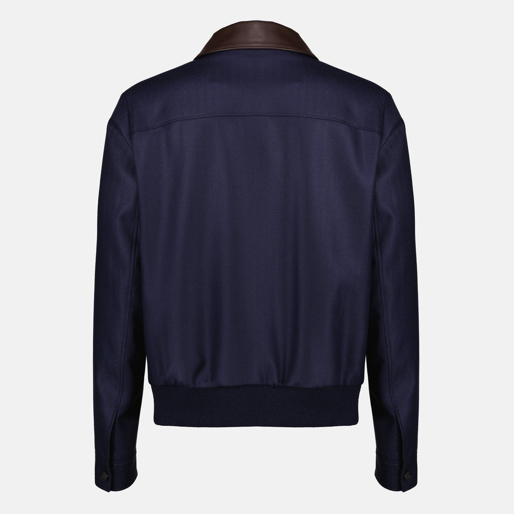 Vestes CASACO DE COLARINHO DE COURO AZUL MARINHO Dior Bleu foncé Homme