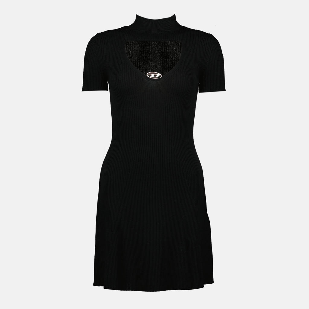 Imagen del vestido M-Olympe de lana negra de la marca Diesel para Mujer - Temporada Primavera-Verano 2026 - Vista Frontal