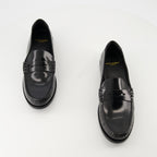 Mocassini Mocassini in Pelle Verniciata Saint Laurent Nero Homme