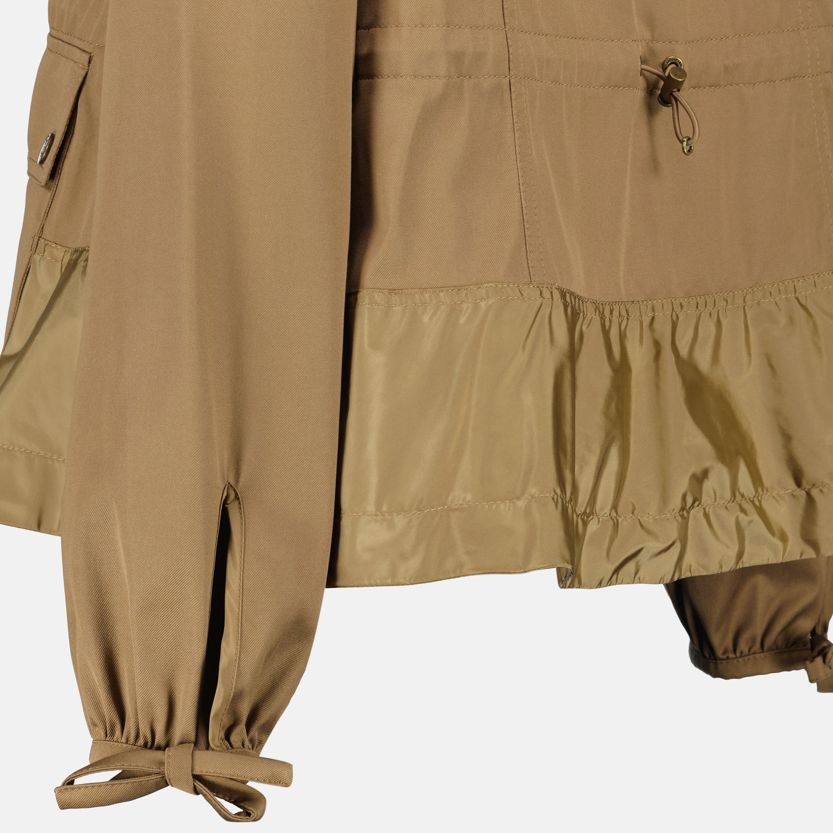 Vestes Veste à capuche Adenium en gabardine de coton Moncler Marron Femme