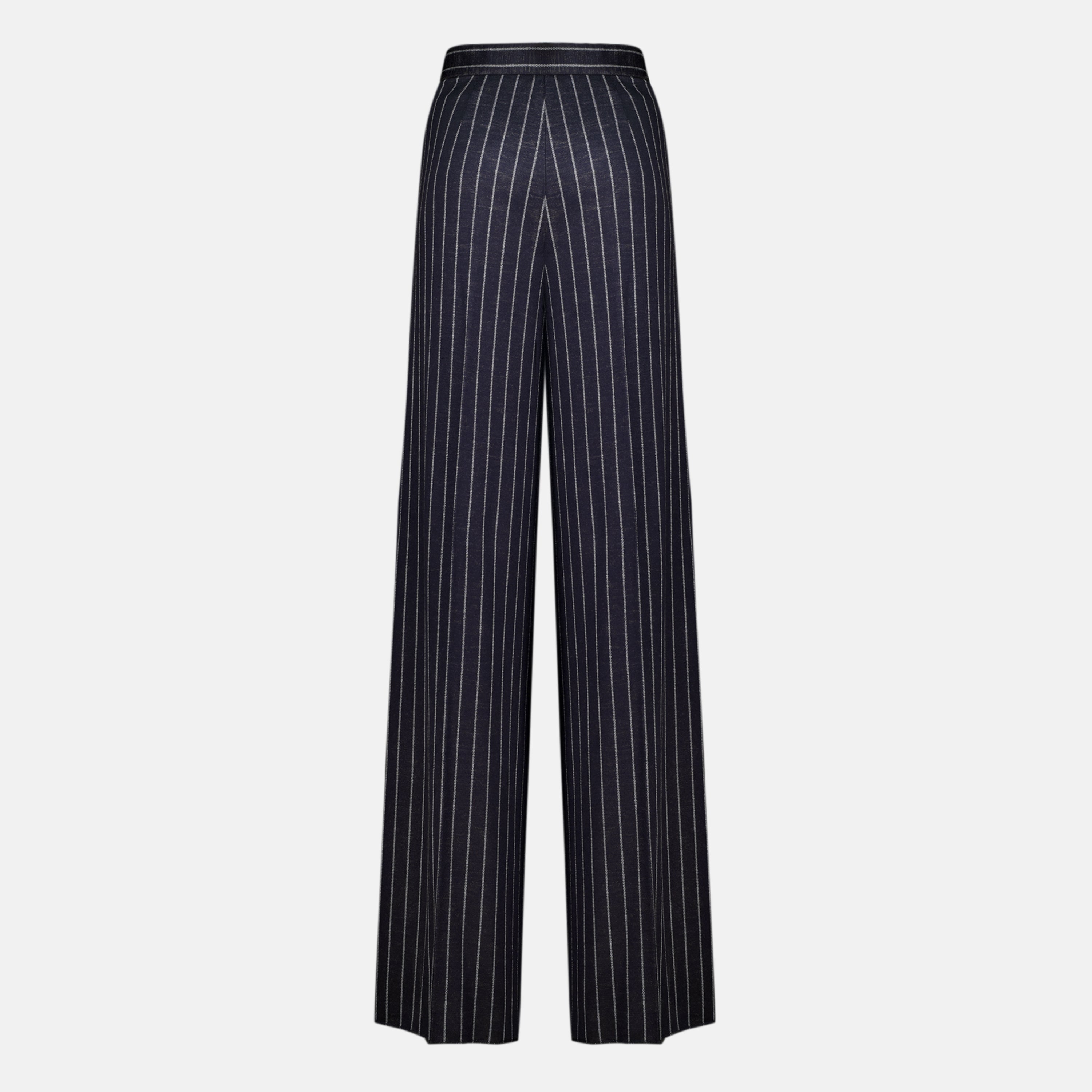 Pantalons Pantalon en laine à rayures bleu marine Max Mara Bleu foncé Femme