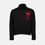 Maille Pull Ami de coeur Ami PARIS Noir Unisexe