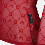 Image of the Women's red mesh monogram top by Marine Serre - Fall-Winter 2025 - Detailed View_1