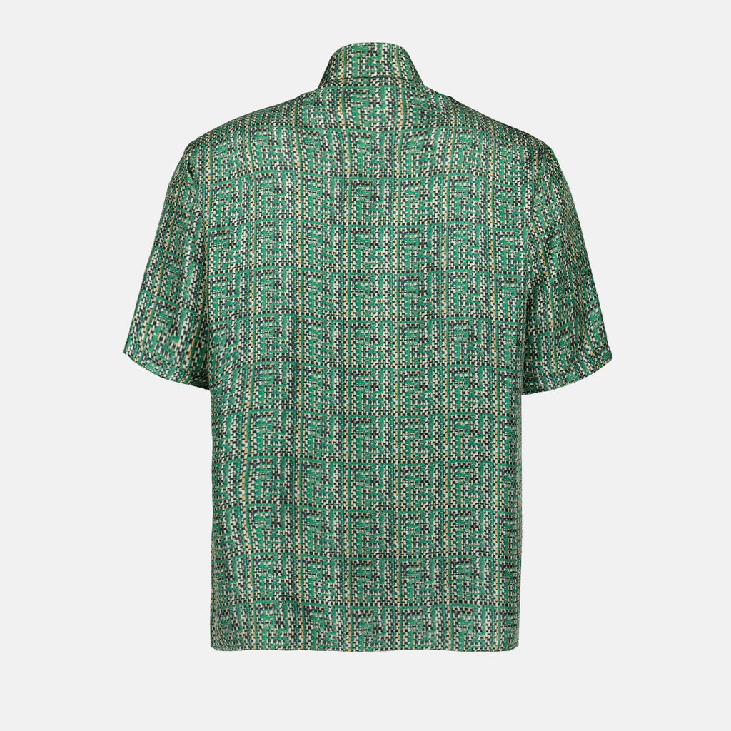 Chemises Chemise FF en soie Fendi Vert Homme