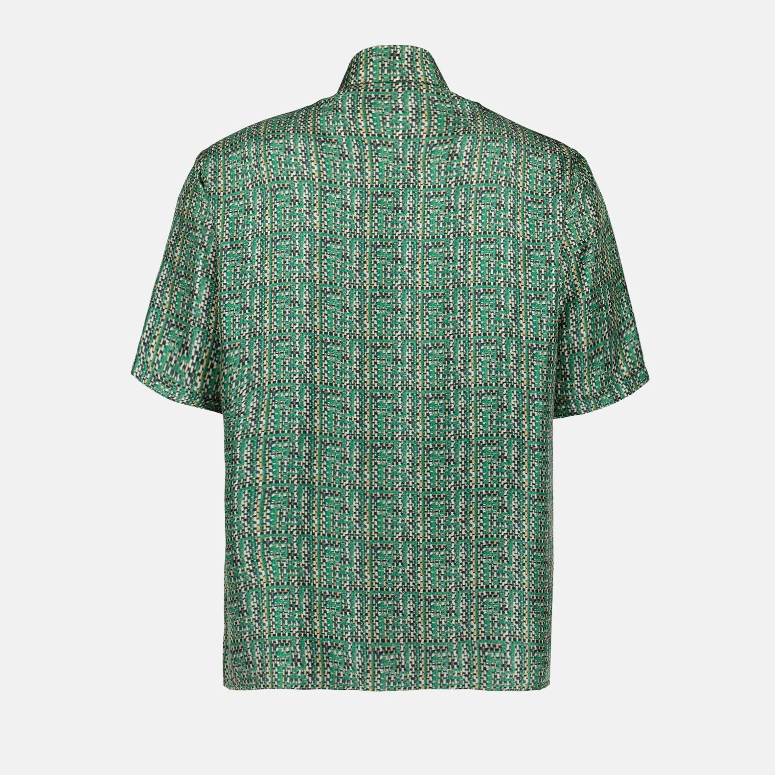 Chemises Chemise FF en soie Fendi Vert Homme
