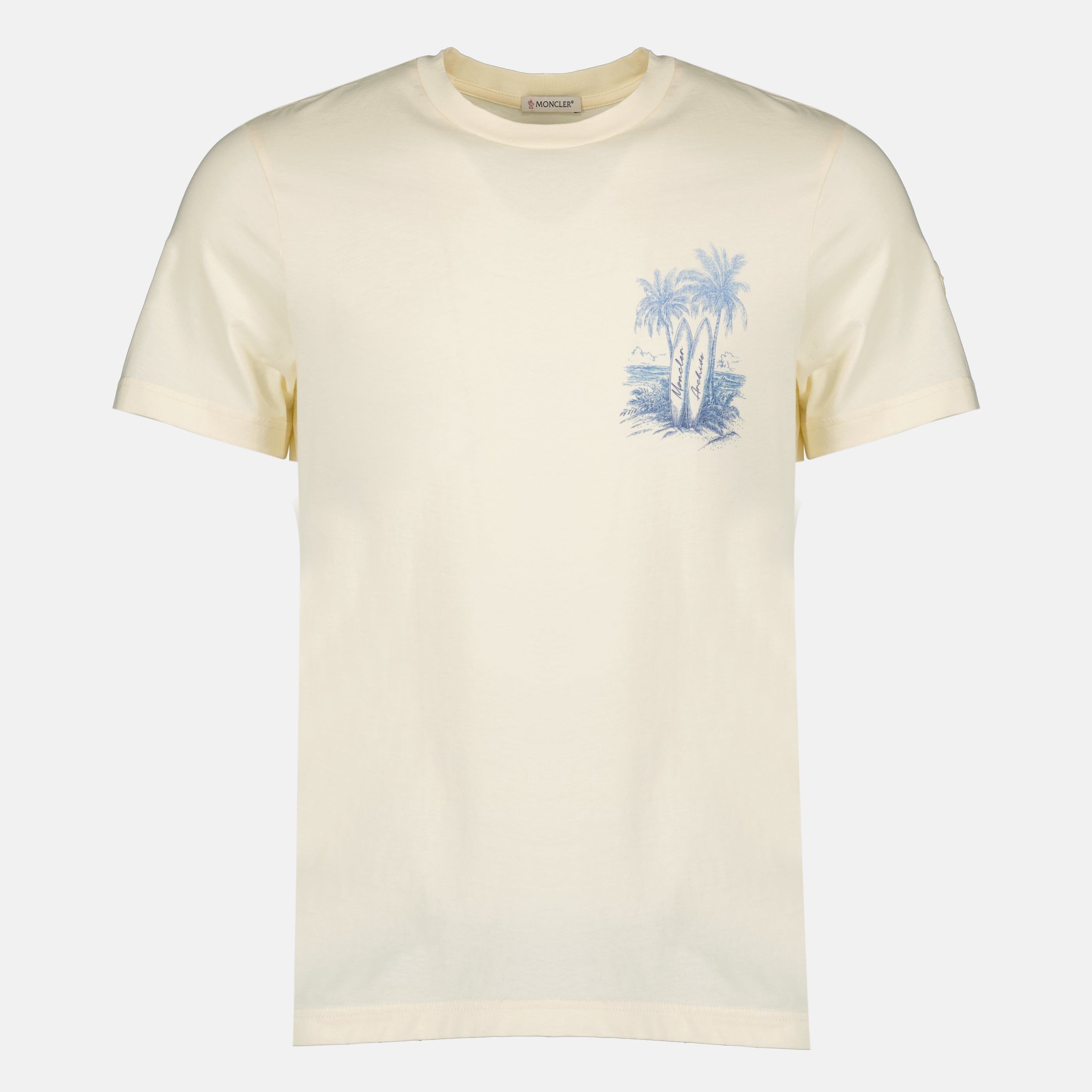 T-shirts T-shirt à imprimé beige Moncler Beige Homme