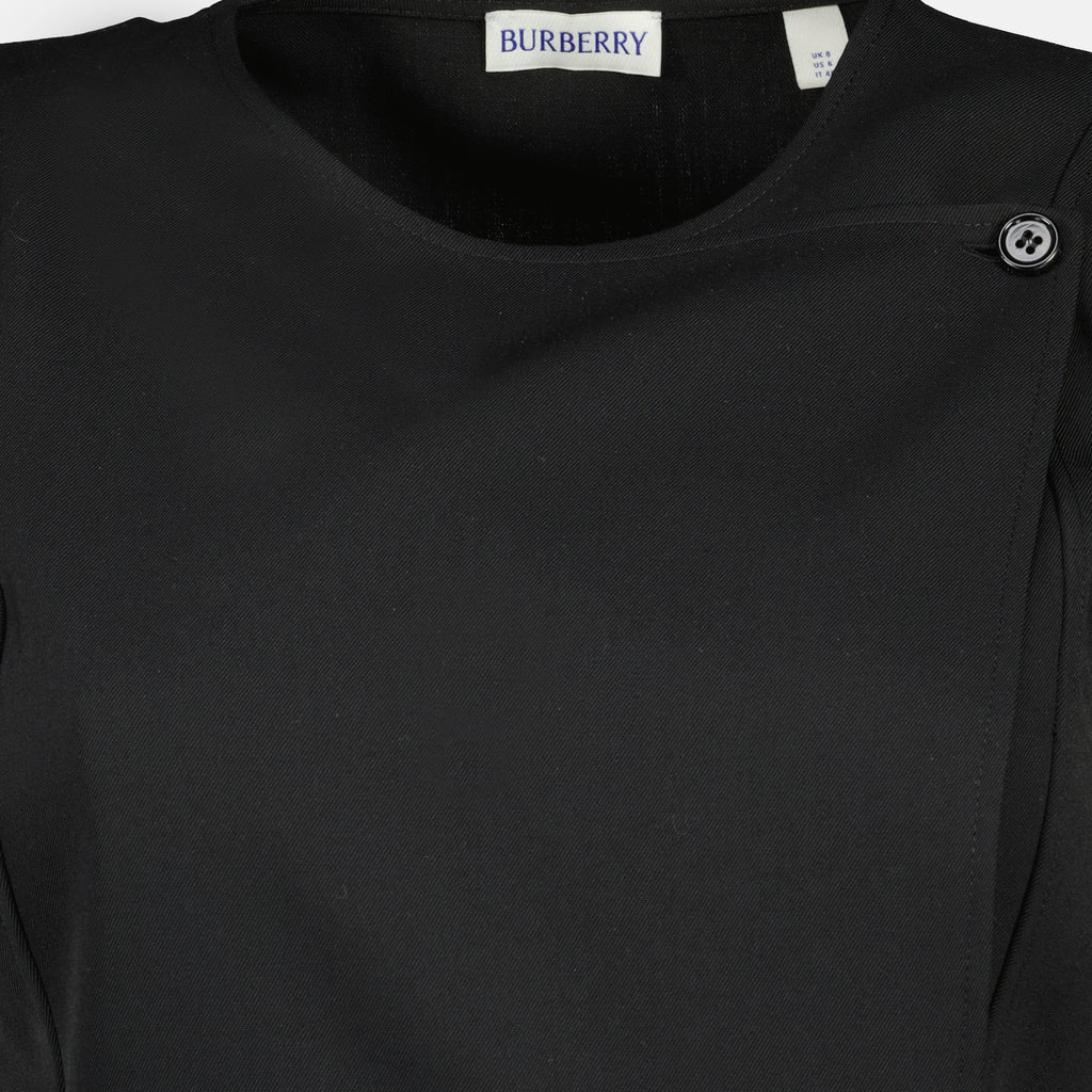 Immagine dell'articolo Abito kilt in lana nera di Burberry per Donna - Stagione Autunno-Inverno 2025 - Vista Dettagliata_1