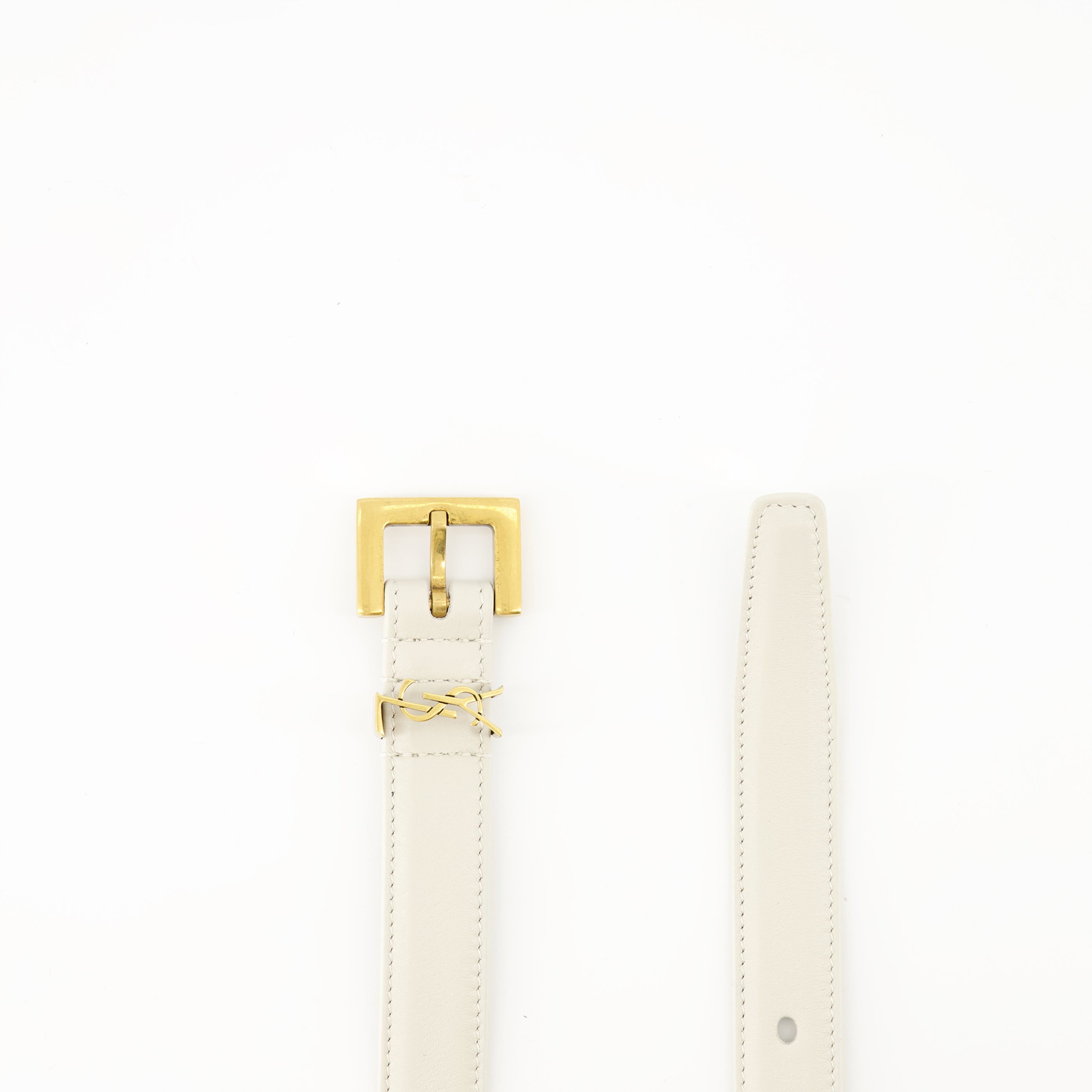 Belts Cassandre Fine Belt Saint Laurent White Femme