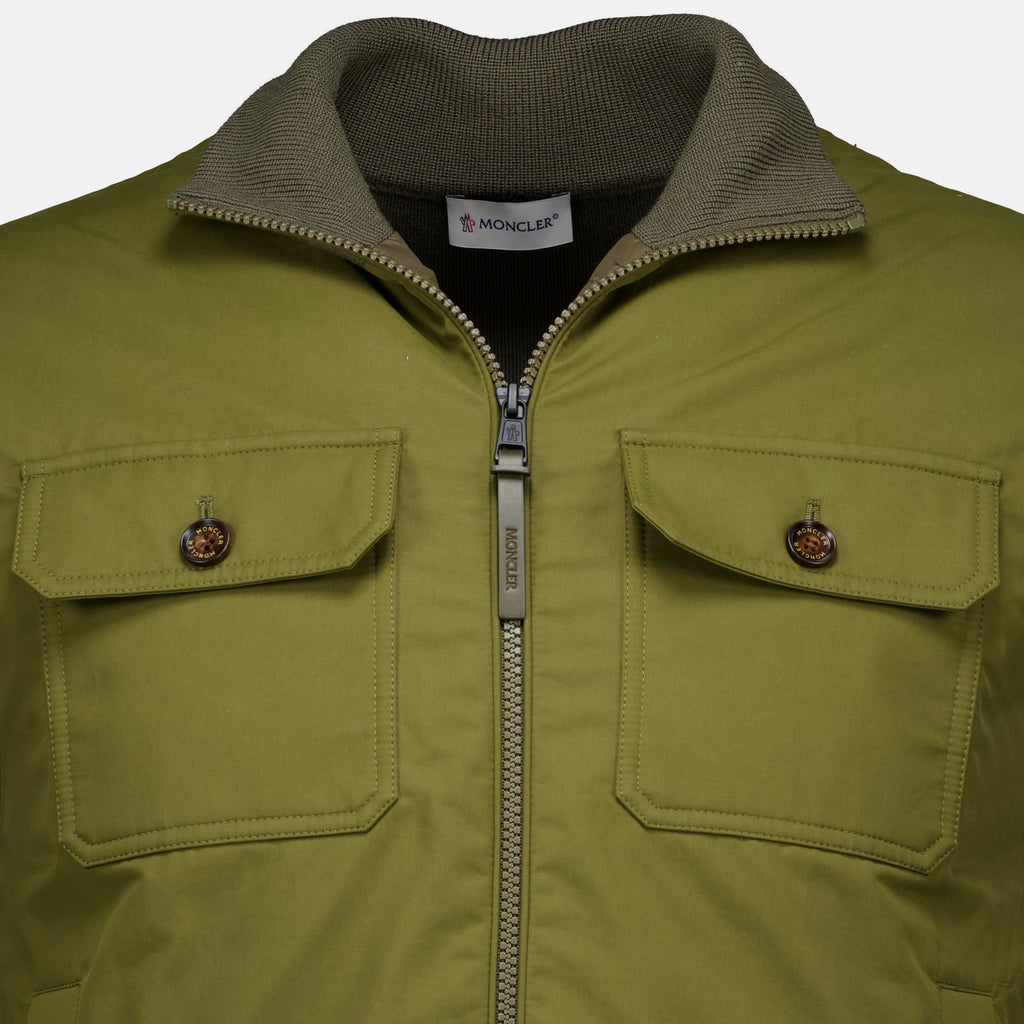 Vestes Cardigan en maille kaki Moncler Kaki Homme