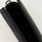 Image of the 1DR bag in black leather and denim by Diesel for Unisex - Spring-Summer 2026 - Detailed View 3