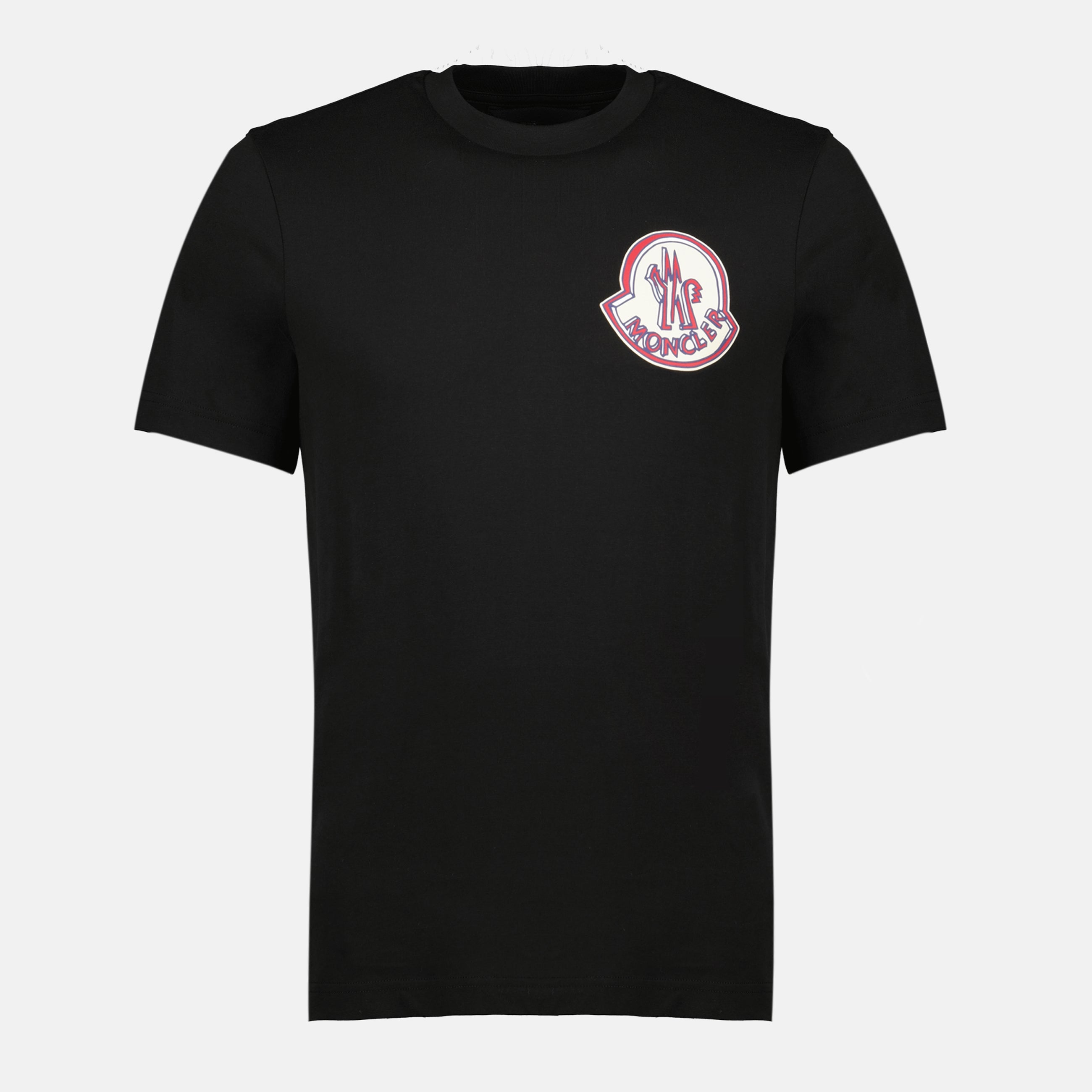 Image de l'article T-shirt à logo noir de la marque Moncler pour Homme - Saison Printemps-Été 2026 - Vue de Face