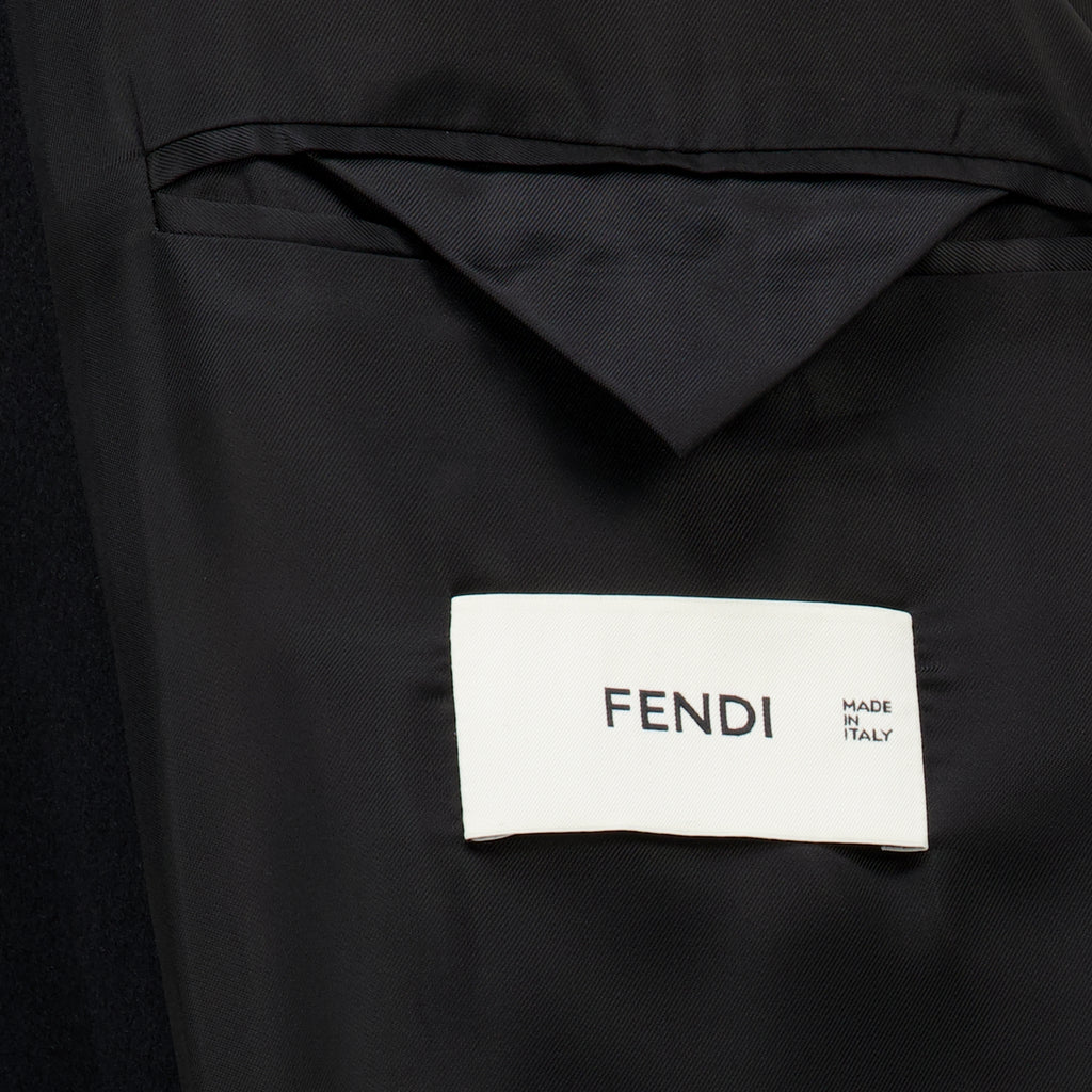 Manteaux 롱 블랙 울 코트 Fendi Noir Homme