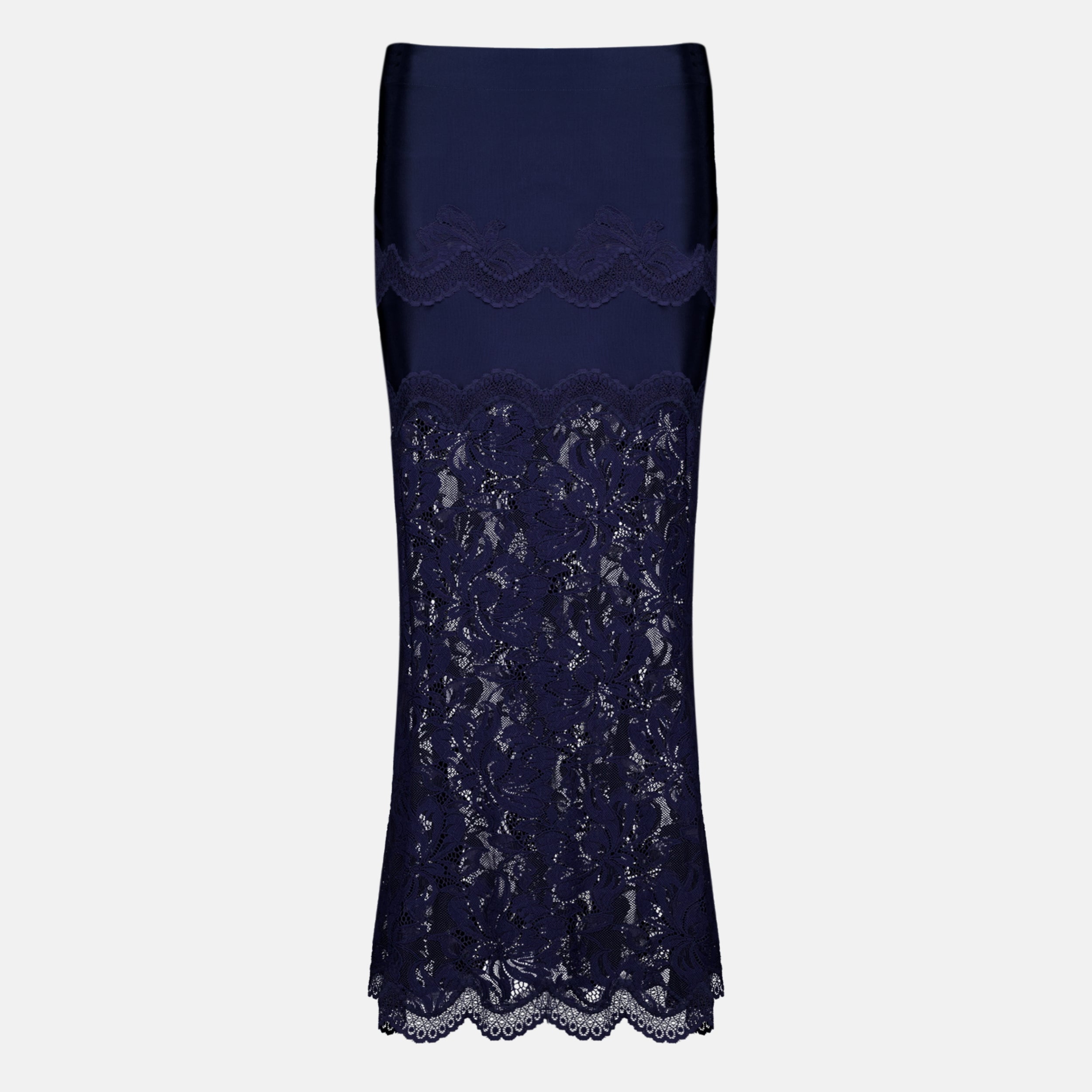 Jupes Falda Midi de Encaje Azul Marino Rabanne Bleu foncé Femme
