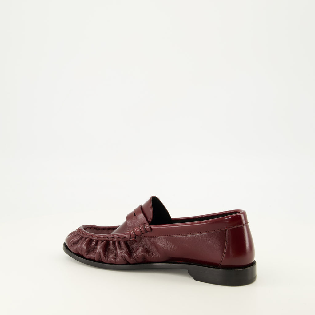Mocassins Bordeaux Leather Loafer Moccasins Saint Laurent Bordeaux Femme