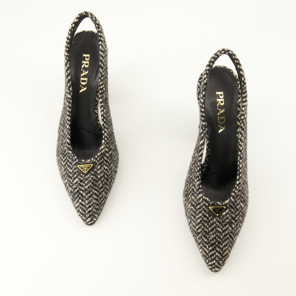 Escarpins 체브론 힐 Prada Gris Femme