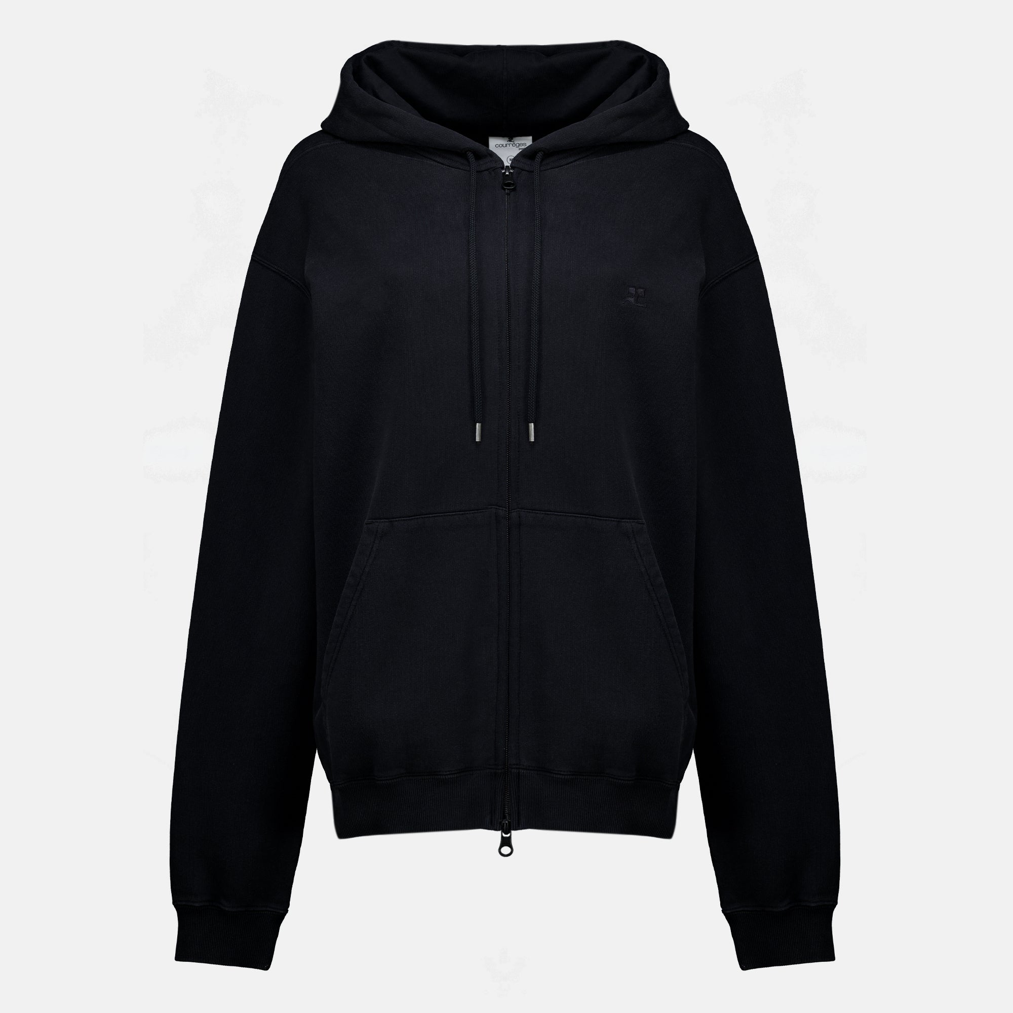 Sweatshirts Stonewash Zip-Up Hoodie Courrèges Noir Femme