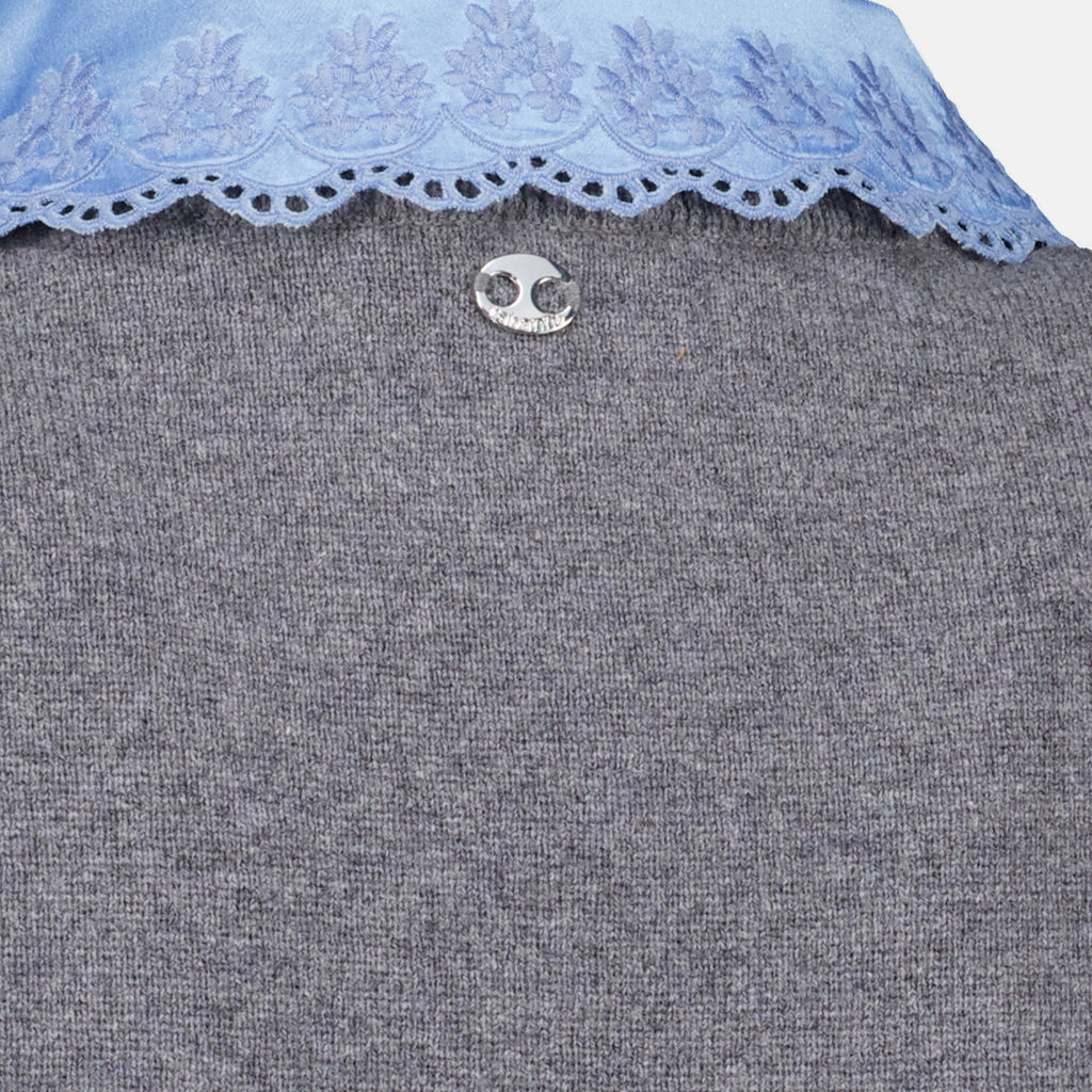 Maille Grauer Kurzarm-Pullover Rabanne Gris Femme