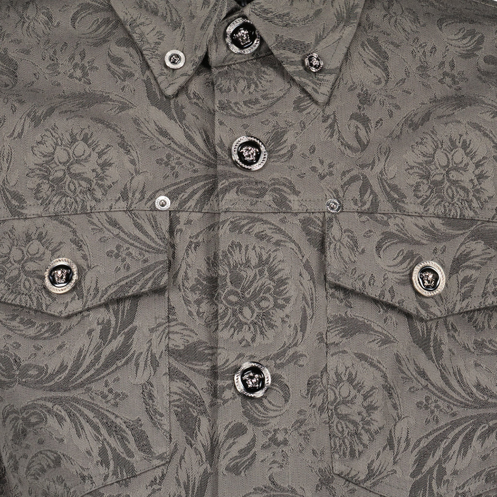 Camisas Camisa Overshirt Barocco Versace Gris Hombres