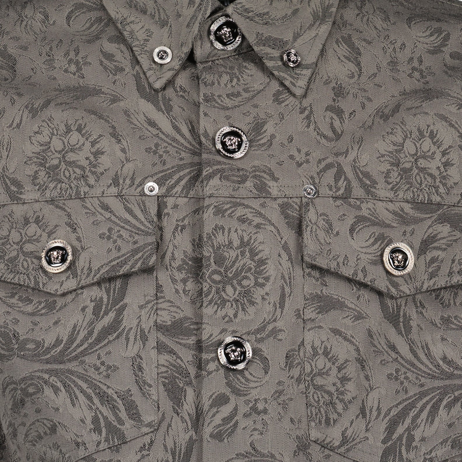 Camisas Camisa Overshirt Barocco Versace Gris Hombres