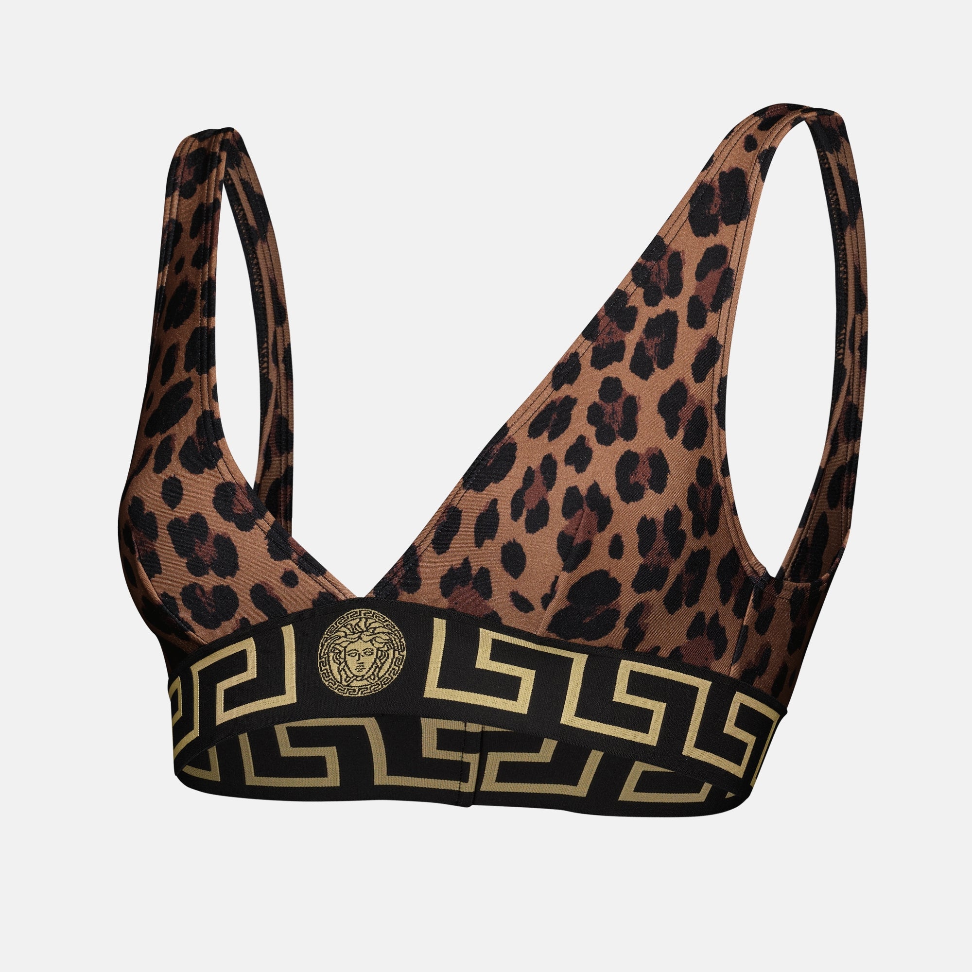 Beachwear Haut de bikini léopard Versace Brown Femme