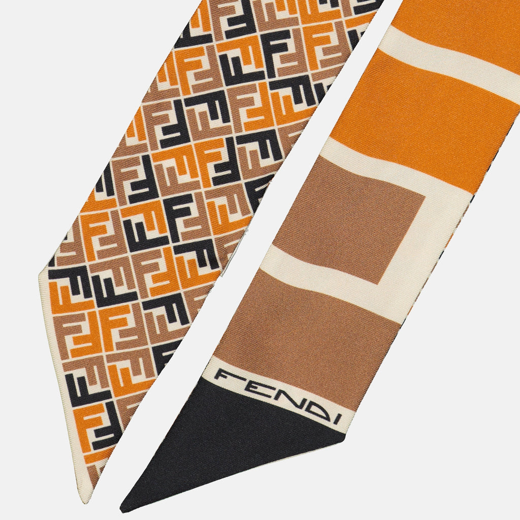 Sciarpe e guanti Wrappy en soie FF Fendi Arancia Femme