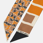 Sciarpe e guanti Wrappy en soie FF Fendi Arancia Femme