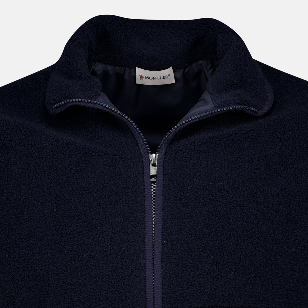 Vestes 네이비 블루 지퍼 재킷 Moncler Bleu foncé Homme