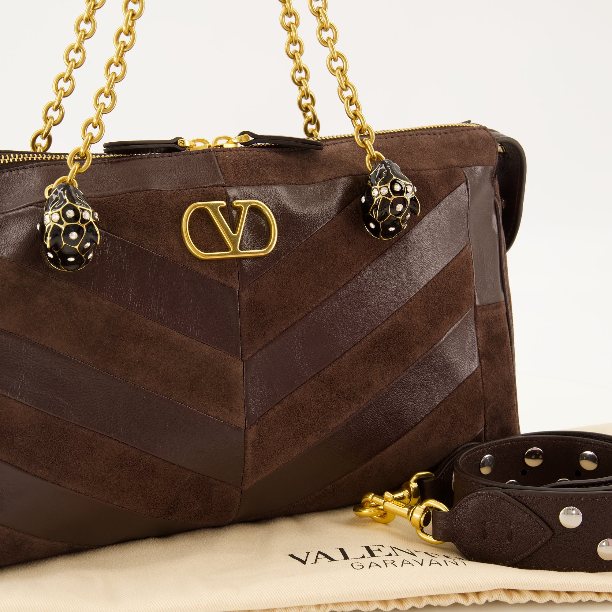 Sacs à main et épaule ブラウンレザーのミディアム・パンテアバッグ Valentino Garavani Marron Femme