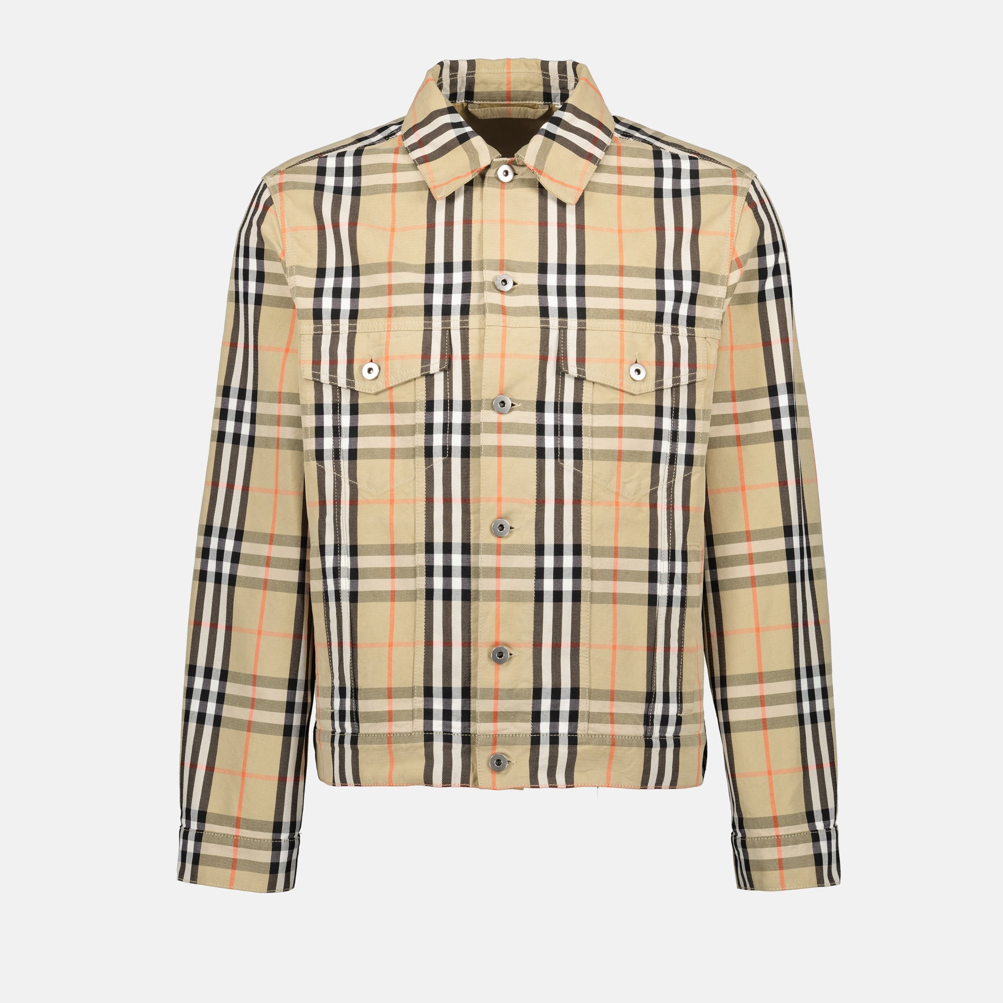 Chaquetas Chaqueta de mezclilla a cuadros Burberry Beige Homme