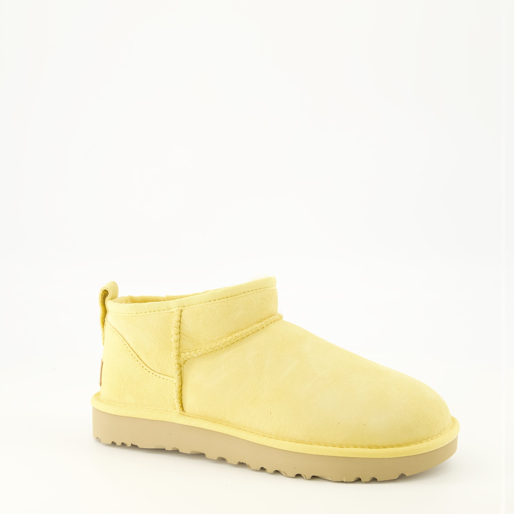 Bottines Klassische Ultra Mini Gelbe Stiefel Ugg Jaune Femme
