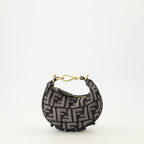 Image of the Fendi Fendigraphy nano gray denim bag for Women - Fall-Winter 2025 - Detailed View_2